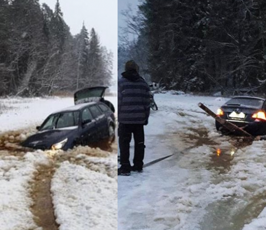 Izklaidējoties uz Zāģezera ielūzusi BMW automašīna. Taču, kas notika tālāk?
